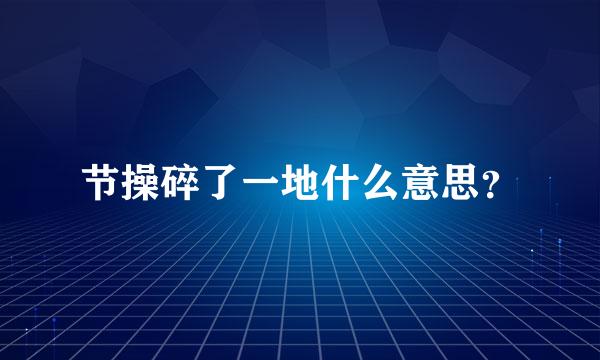 节操碎了一地什么意思？