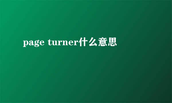 page turner什么意思