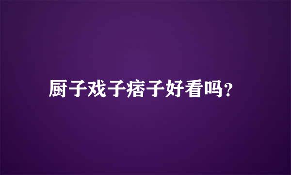 厨子戏子痞子好看吗？