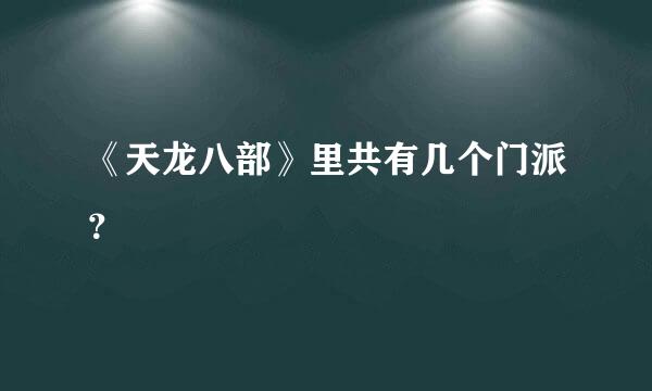 《天龙八部》里共有几个门派？