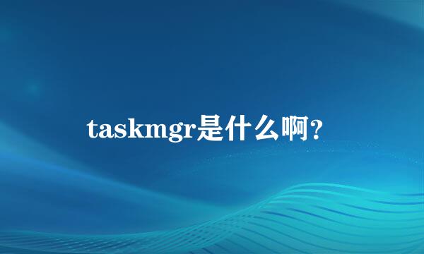 taskmgr是什么啊？