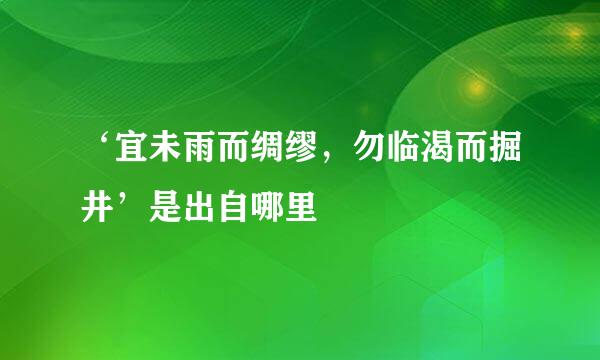 ‘宜未雨而绸缪，勿临渴而掘井’是出自哪里