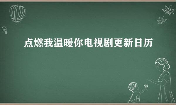 点燃我温暖你电视剧更新日历