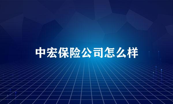 中宏保险公司怎么样