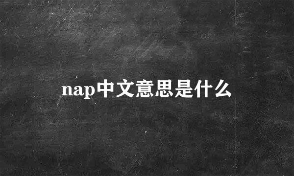 nap中文意思是什么