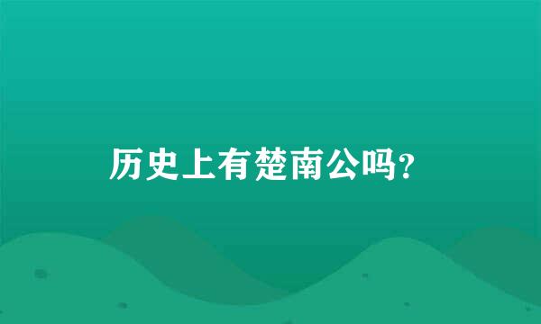 历史上有楚南公吗？