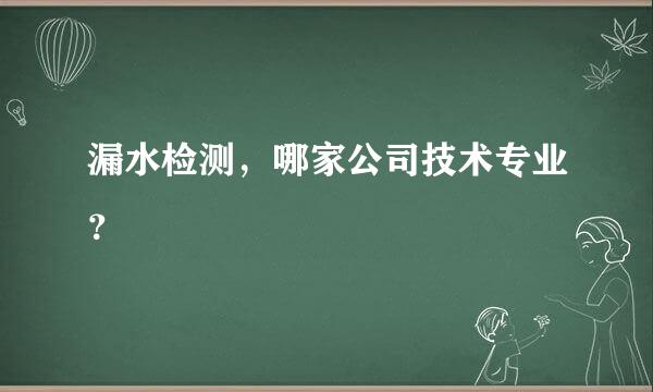 漏水检测，哪家公司技术专业？