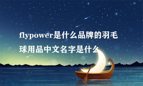 flypower是什么品牌的羽毛球用品中文名字是什么