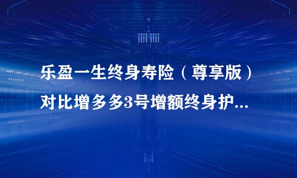 乐盈一生终身寿险（尊享版）对比增多多3号增额终身护理保险产品计划，哪个推荐买？