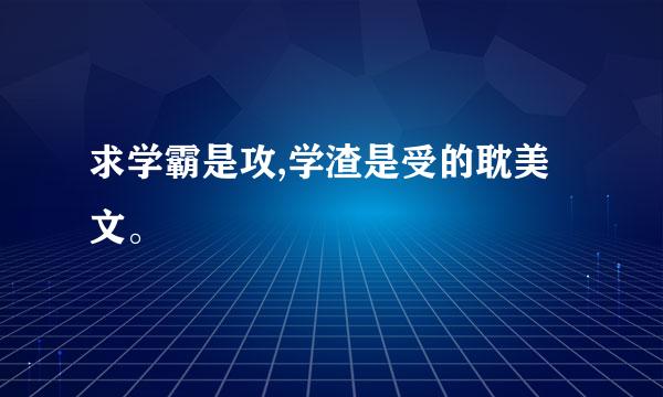 求学霸是攻,学渣是受的耽美文。