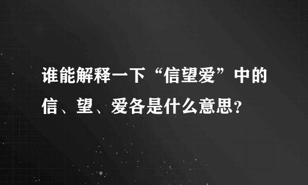 谁能解释一下“信望爱”中的信、望、爱各是什么意思？