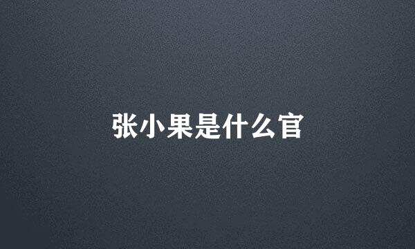 张小果是什么官