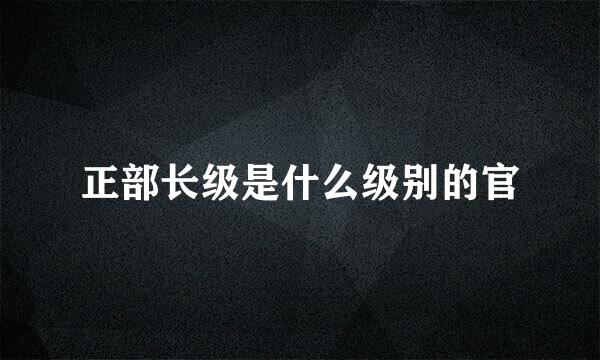 正部长级是什么级别的官