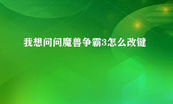 我想问问魔兽争霸3怎么改键