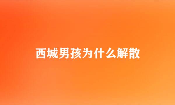 西城男孩为什么解散