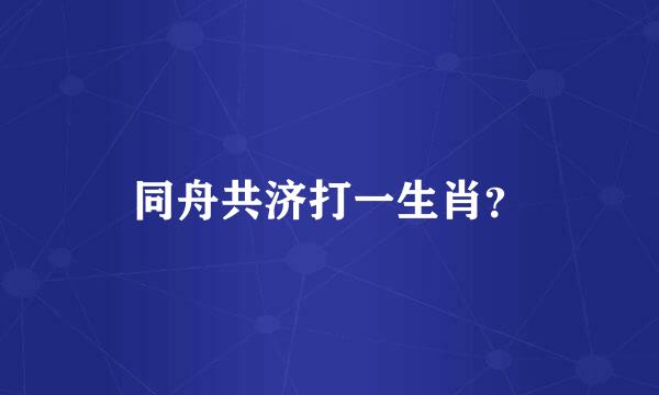 同舟共济打一生肖？