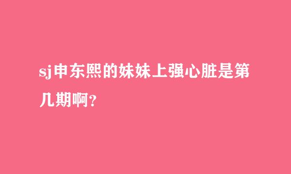 sj申东熙的妹妹上强心脏是第几期啊？