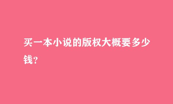 买一本小说的版权大概要多少钱？