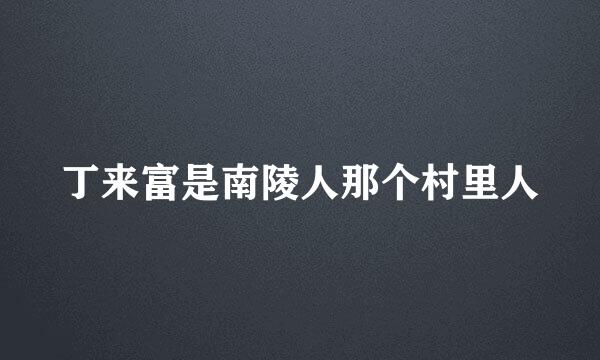 丁来富是南陵人那个村里人