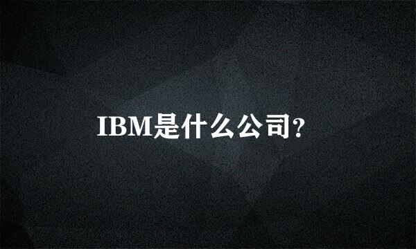 IBM是什么公司？