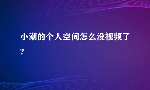 小潮的个人空间怎么没视频了?