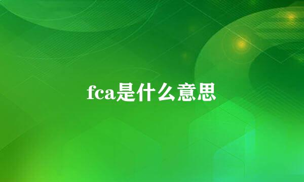 fca是什么意思