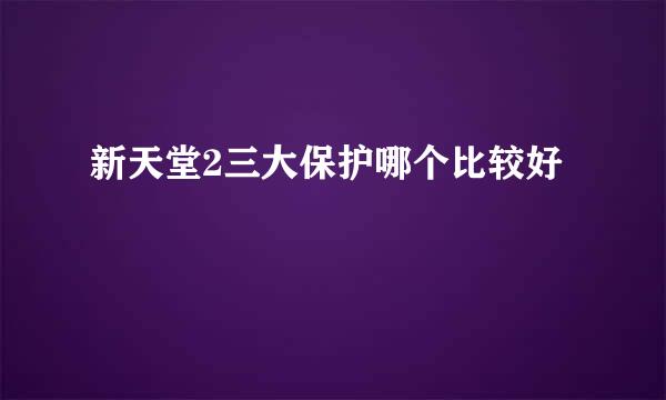 新天堂2三大保护哪个比较好