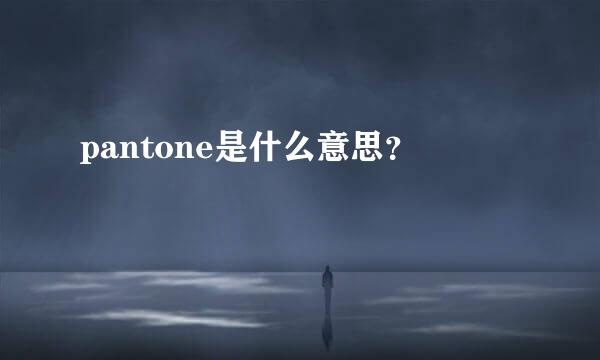 pantone是什么意思？