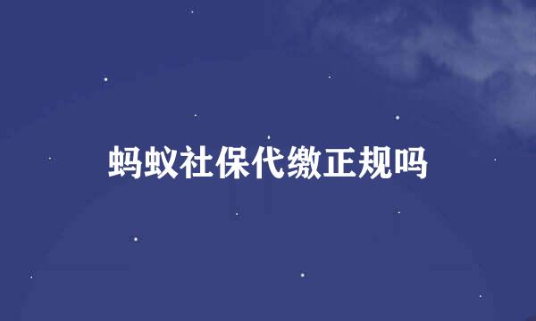 蚂蚁社保代缴正规吗