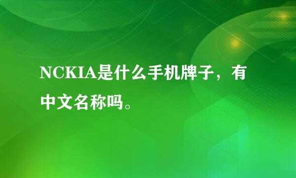 NCKIA是什么手机牌子，有中文名称吗。