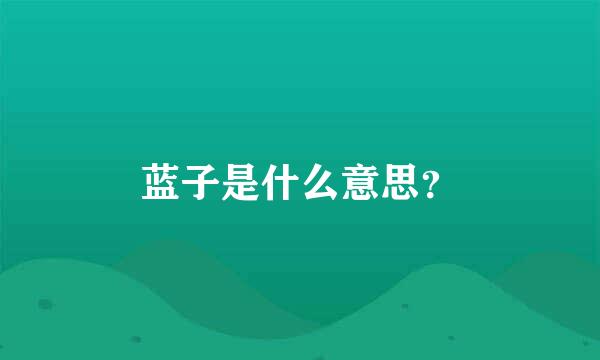 蓝子是什么意思？