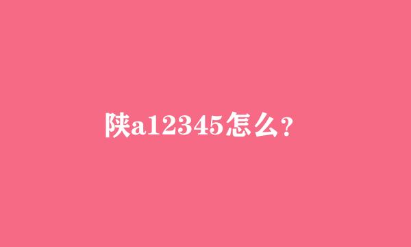 陕a12345怎么？