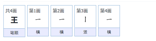 王字笔顺