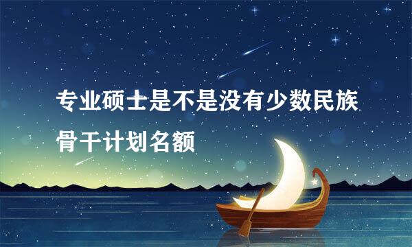 专业硕士是不是没有少数民族骨干计划名额