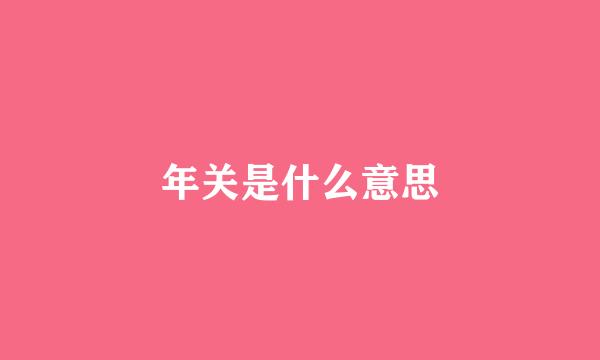 年关是什么意思