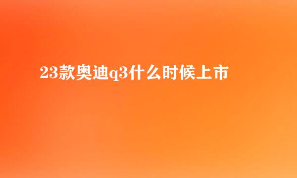 23款奥迪q3什么时候上市