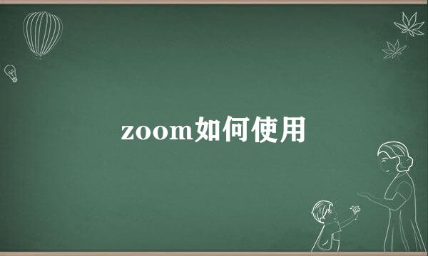 zoom如何使用