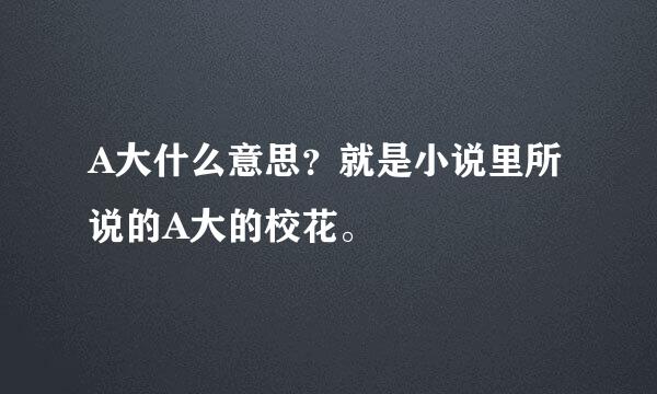 A大什么意思？就是小说里所说的A大的校花。