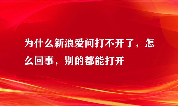 为什么新浪爱问打不开了，怎么回事，别的都能打开