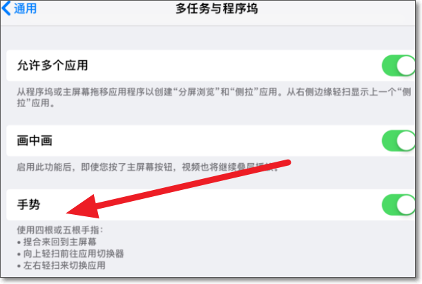 ipad手势功能是什么