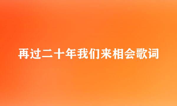 再过二十年我们来相会歌词