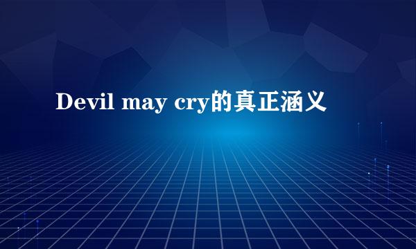 Devil may cry的真正涵义