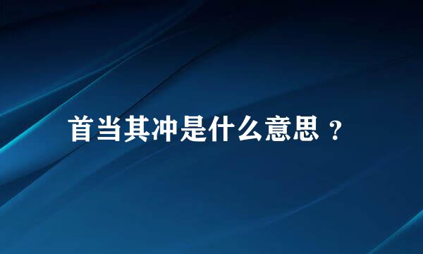 首当其冲是什么意思 ？