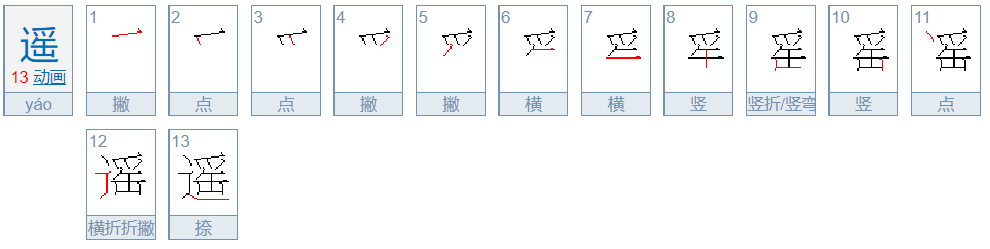 遥的笔顺怎么写