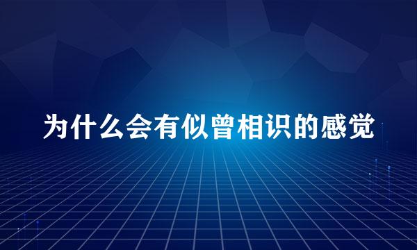 为什么会有似曾相识的感觉