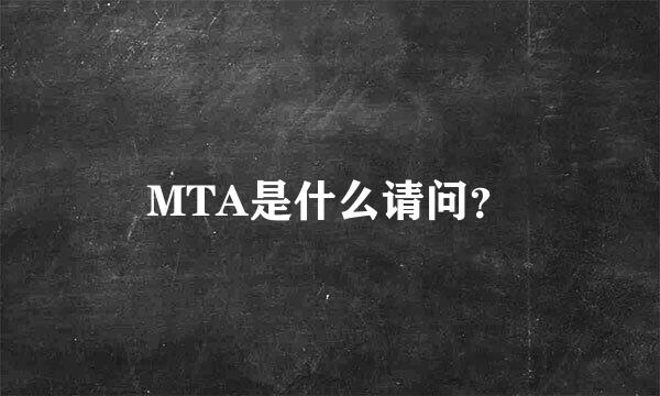 MTA是什么请问？