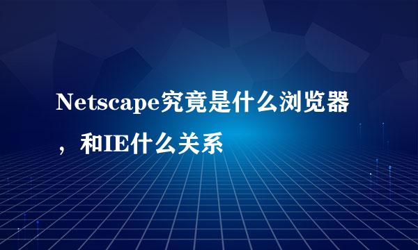 Netscape究竟是什么浏览器，和IE什么关系