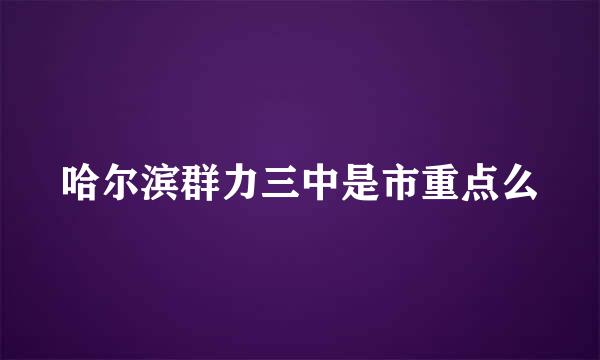 哈尔滨群力三中是市重点么