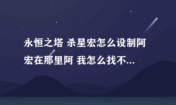 永恒之塔 杀星宏怎么设制阿 宏在那里阿 我怎么找不到阿 说详细点......