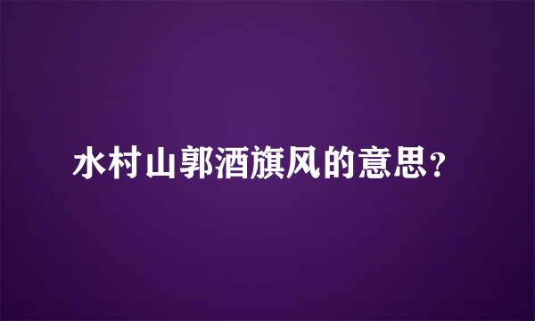 水村山郭酒旗风的意思？